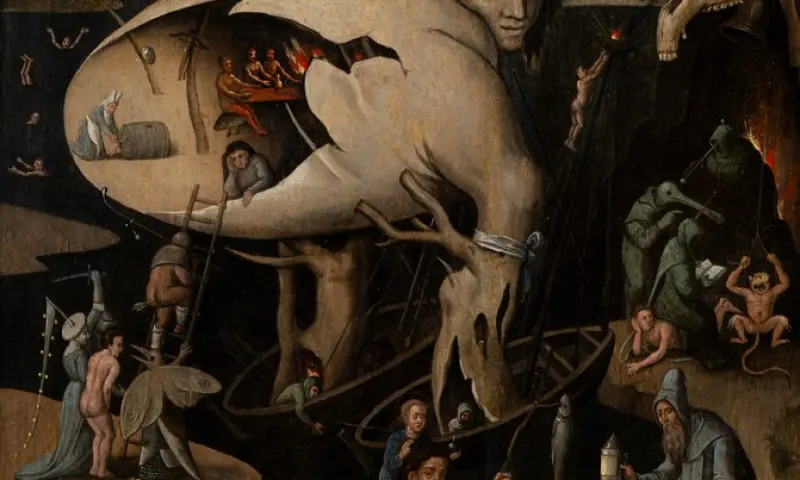 <p>Anónimo flamenco. <em>Fantasía moral con San Cristóbal</em></p>